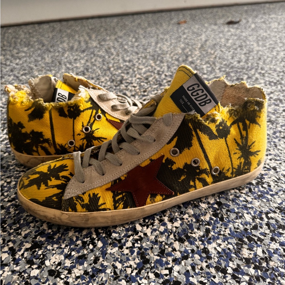 Mens Size 41 EU Golden Goose Deluxe Brand Francy Palm Tree High Tops EUC